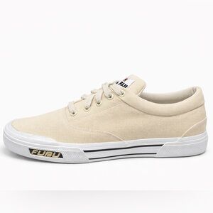 FUBU Low-Top Canvas Sneakers Men’s Size 9 Beige Vulcanized Sole NEW No Tags